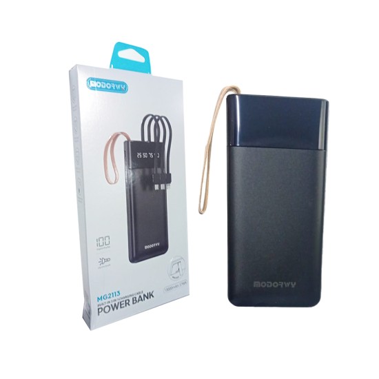 Modorwy 3 in 1 Power Bank MG2113 Built-in Cables 10000mAh Black